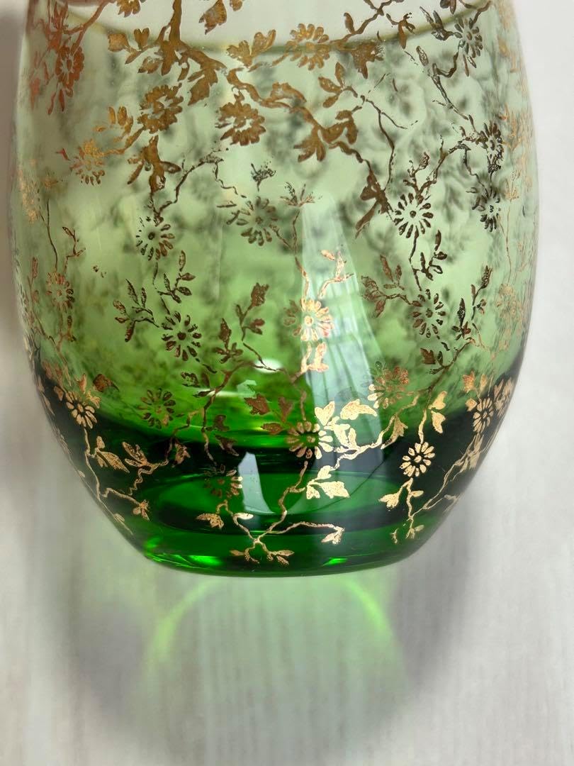 ベネチアグラス置き物 イタリア製 大型 グリーン ベネチアグラス置き物